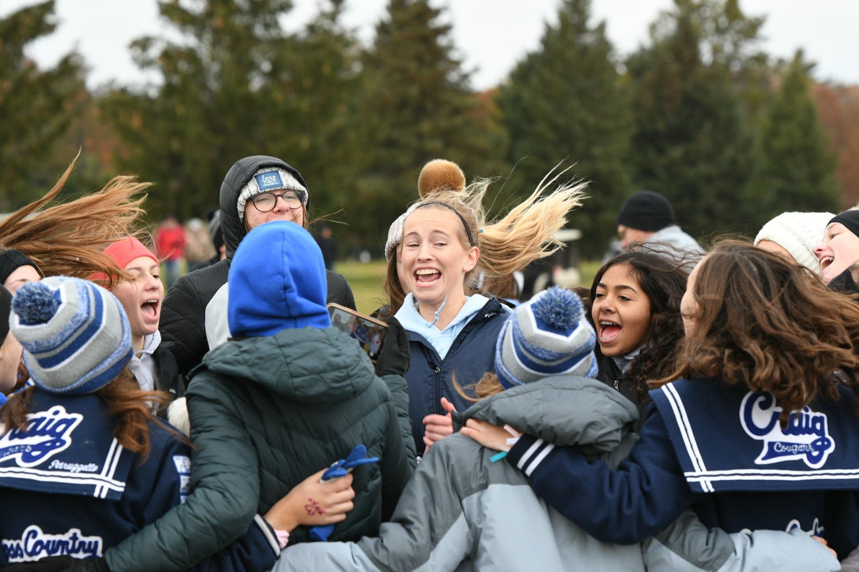 WIAA state cross country photo: Janesville Craig team cheer